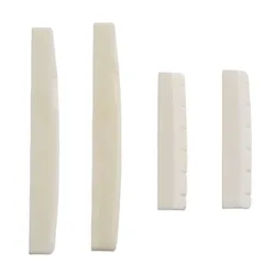 2 Sets 4 Pcs 6 String Acoustic Guitar Bone Bridge Saddle 72mm And Nut 43mm Cow Bone Nut Top Folk Pillow Folk Bottom Pillow
