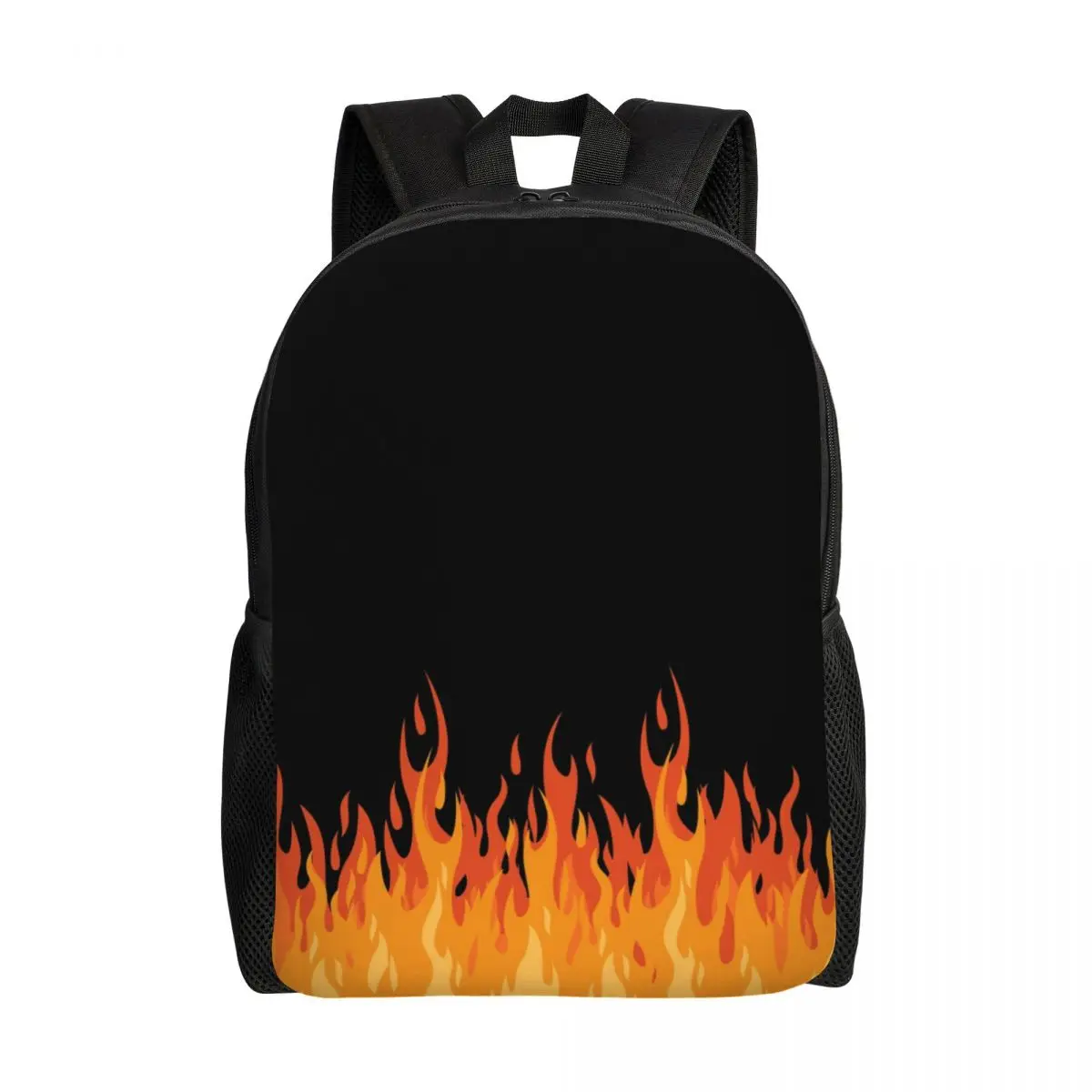 Custom Fire Orange Flames Travel Backpack Women Men School Computer Bookbag Vintage Burning Flame College Student Daypack Bags