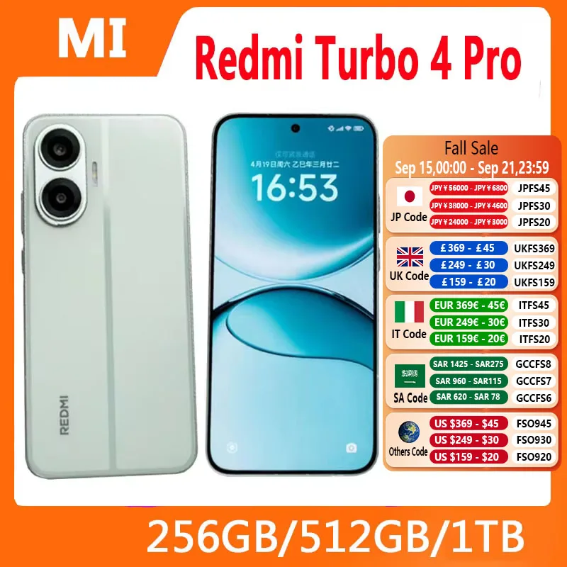 هاتف Xiaomi Redmi Turbo 4 Pro الذكي Snapdragon 8s Gen 4 50MP + 20MP كاميرا 6.83 بوصة 2772x1280 شاشة 90 وات 7550 مللي أمبير في الساعة #2