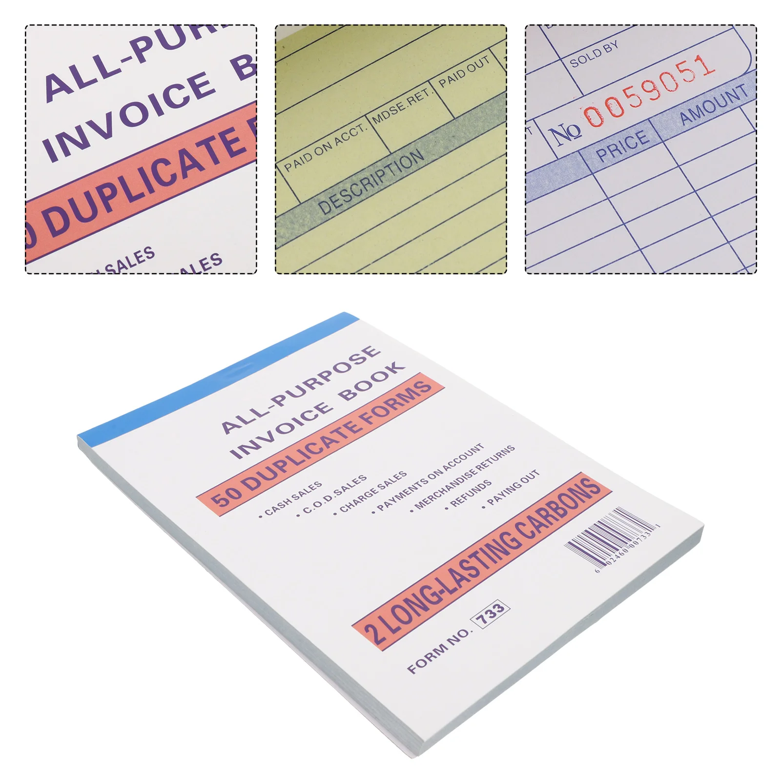 Receipt Book Invoice Books for Small Business Sales Tracking Management Cash Delivery Note Purchase Record