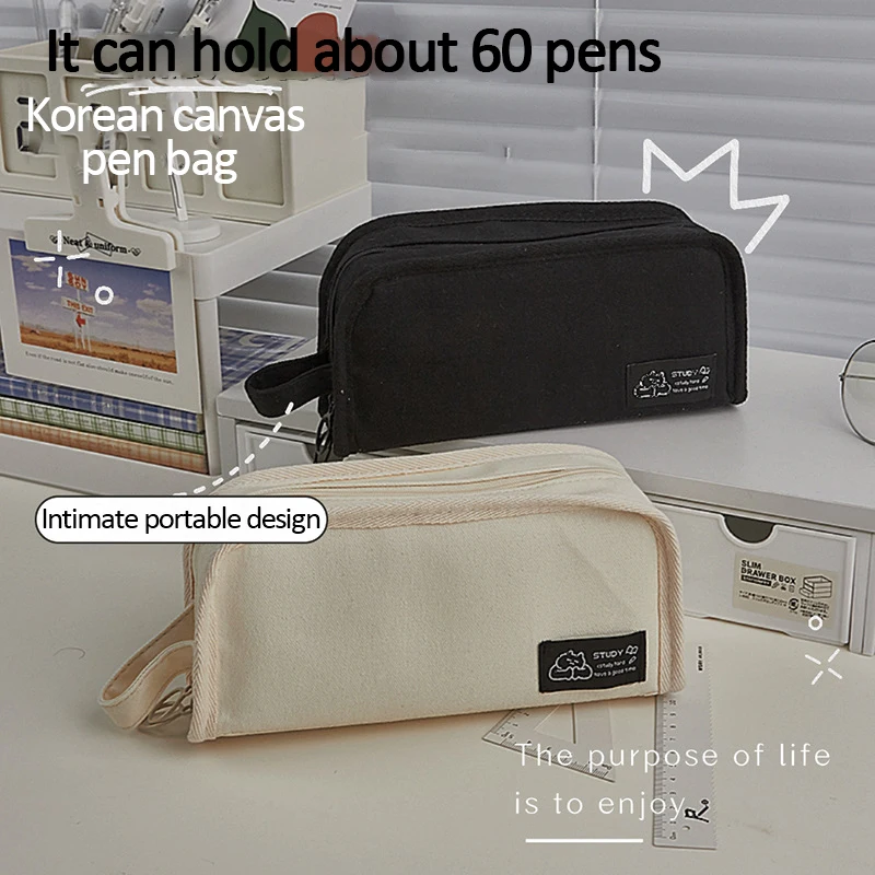 Evening Wind Star Pen bag High appearance level multi-functional large capacity student simple canvas hand pen bag