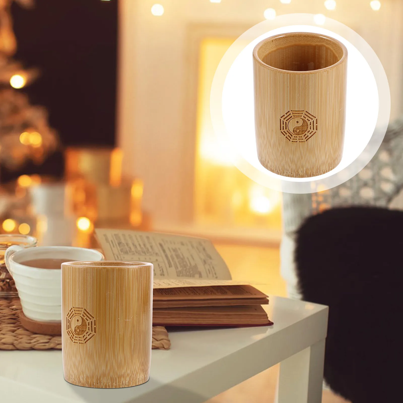 

Traditional Chinese I Ching Divination Wood Stick Cylinder Retro Feng Shui Prop Vintage Game Decoration for Home Office