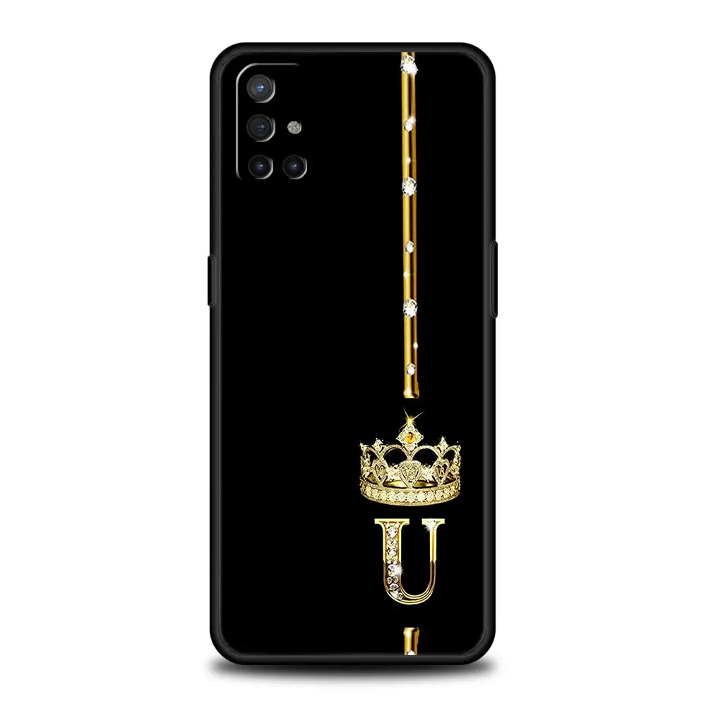 Funda de teléfono para OnePlus 12, 11, 10, 9 Pro, 9T, 12R, 10R, 9R, 9RT, 10T, 8T, 8, 7, 6T, 7T, Nord 2T, CE 2, 5G, N10, letras de corona de diamante