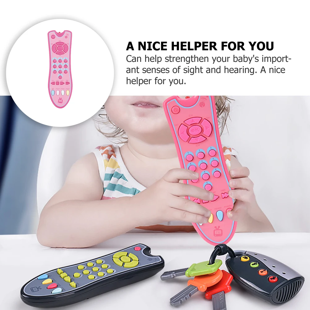 

Emulated Remote Control Toy Realistic Remote for Babies Toddler Boys Girls Soft Light Sound Effects Educational Montessori
