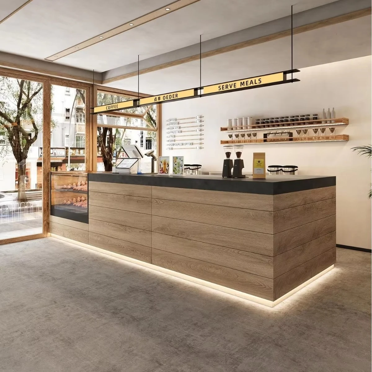 &c Restaurant Newstar Customized Design Size Reception Counter Natural Hotel Project Store Reception Desk