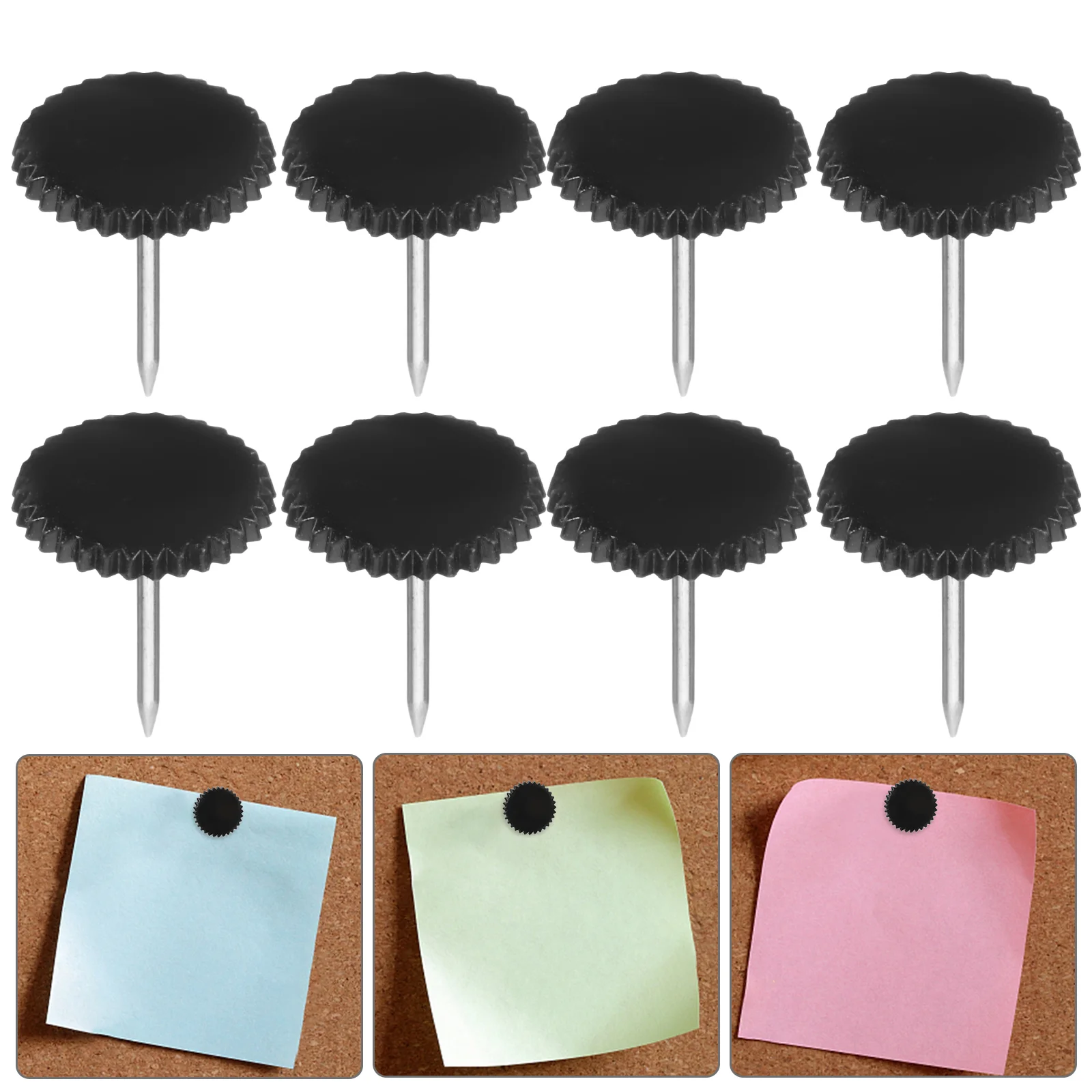 100 Pcs Office Transparent Gear Plastic Thumbtack Small Tacks Flat Top Decorative Pushpin Pp Pins Cute