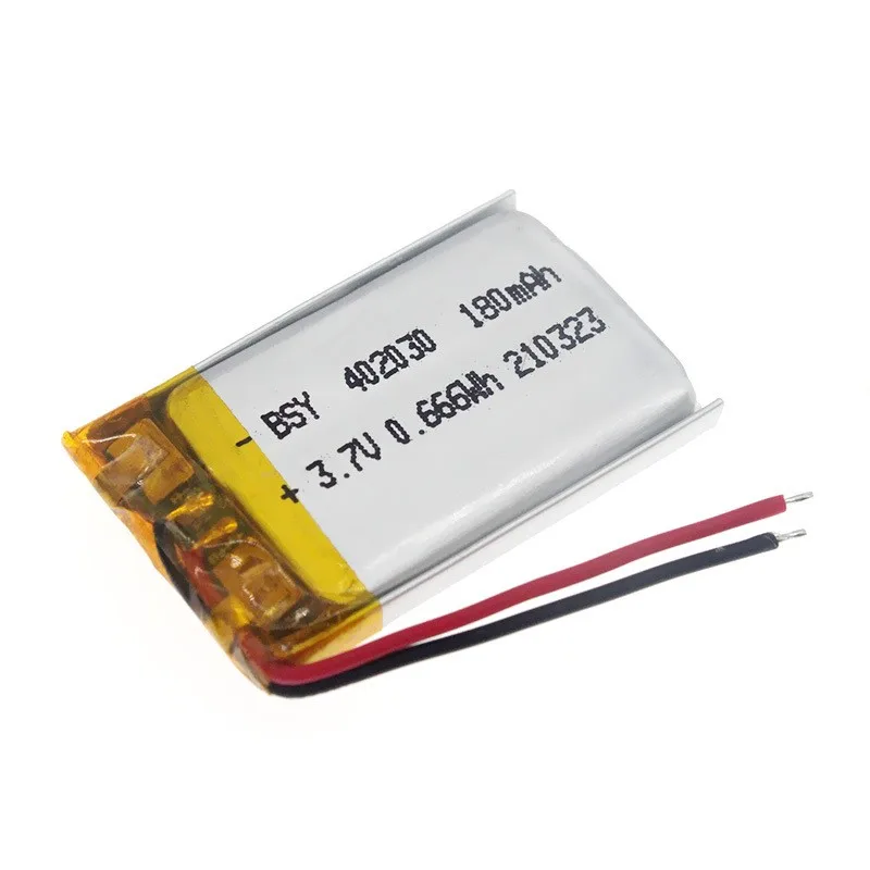 buy more will cheap402030 lithium polymer battery 3.7V180mAh bluetooth headset water make-up meter digital with protection board