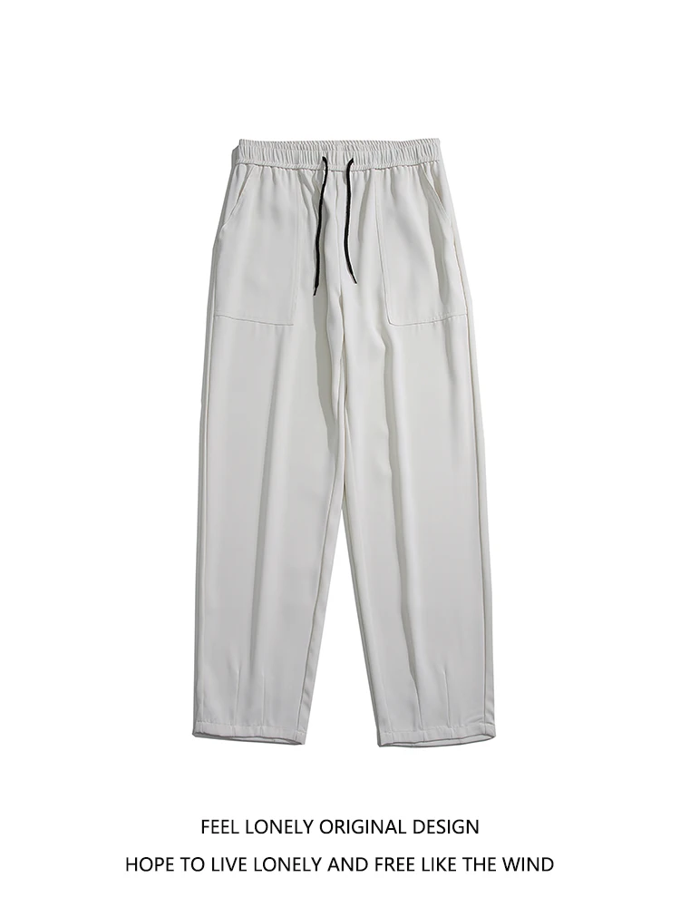 

Retro street solid color straight draped national fashion brand loose and versatile wide-leg casual pants