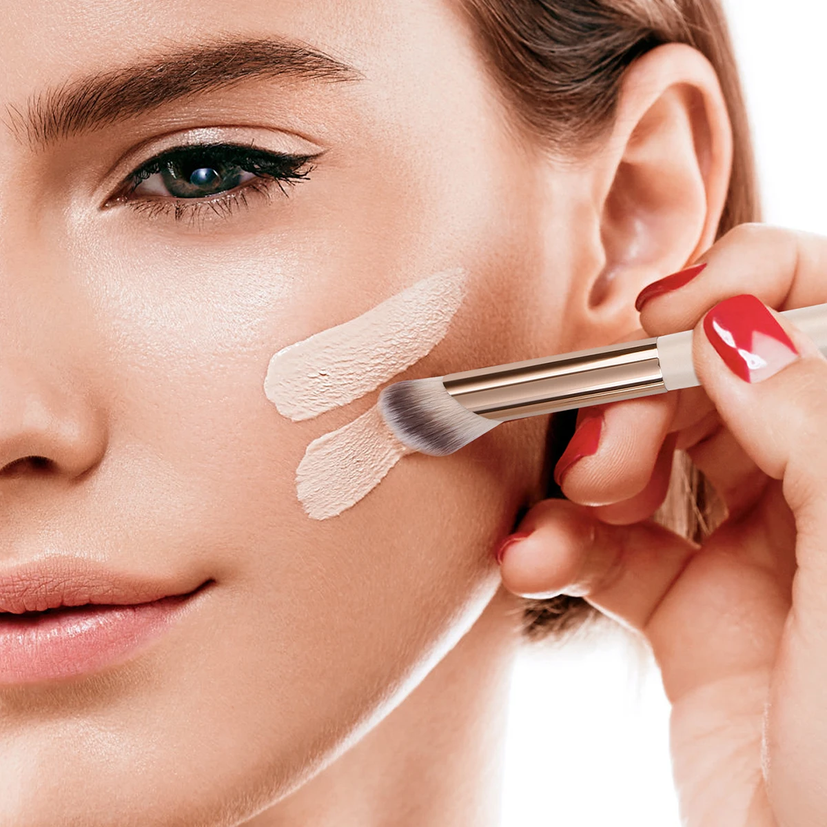 MAANGE メイクブラシ 5 個パウダーブラッシャーファンデーションメイクブラシポータブル液体クリーム化粧品ブレンド美容メイクアップキット