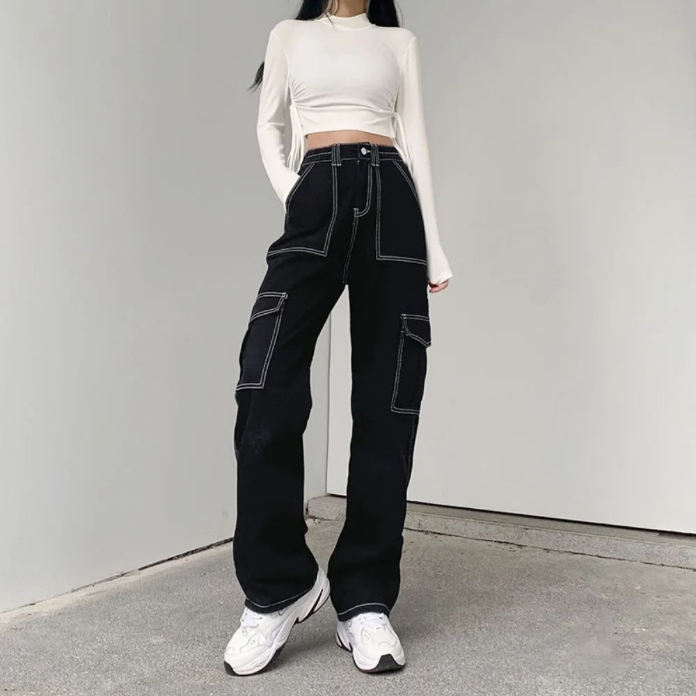 Cargo Pants Women Hippie Streetwear Punk High Waist Korean Style Oversized Trousers Female Sweatpants