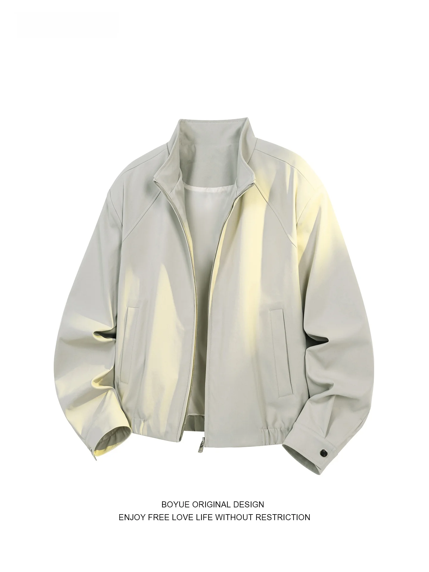 

Куртка Boyue Spring Autumn с воротником-стойкой, повседневная молодежная куртка, однотонная, универсальная, модная, короткая мотоциклетная куртка для мужчин и женщин