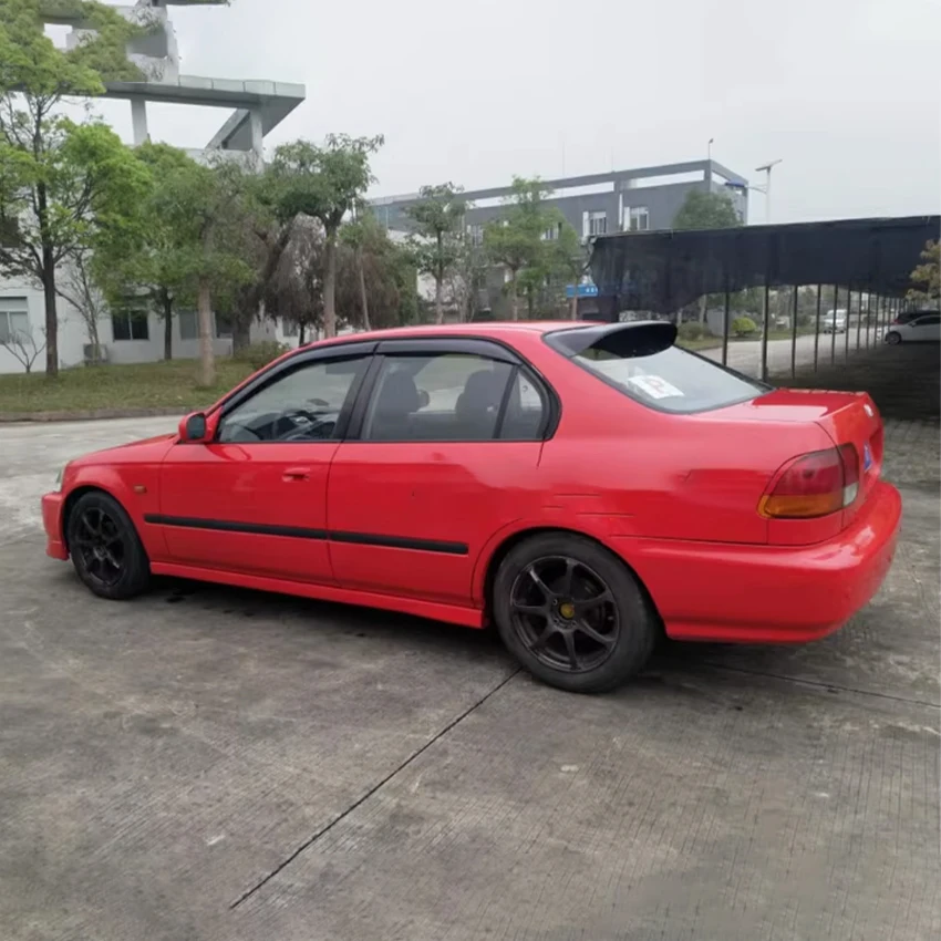 For 1996-2000 Honda Civic EK3 Rear Window Roof Spoiler Wings ABS Material Black Car Tuning Parts Body Kit Decorative Accessories view 3
