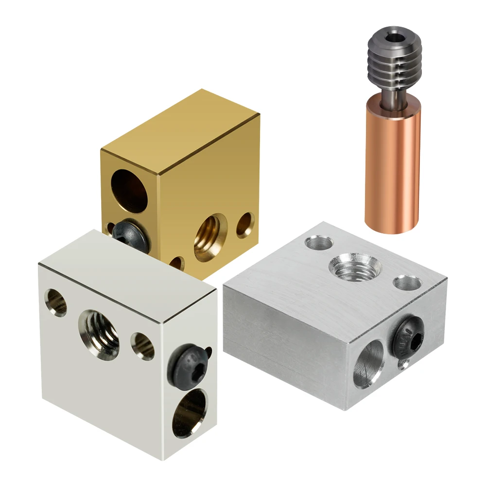 

CR10 Heated Block Aluminium Plated Copper Brass Heat Block for PT100 HT-100K Hotend 3D Printer Extruder Heated Block