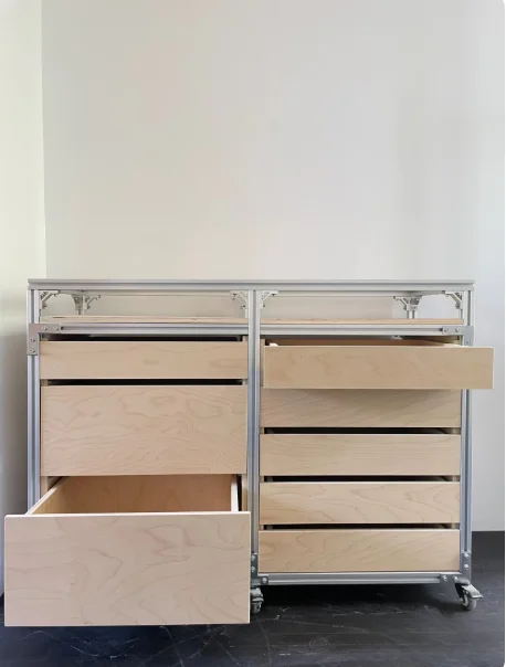 Birch ocean plate industrial wind aluminum profile display shelf storage exhibition bookshelf file drawer display samples.