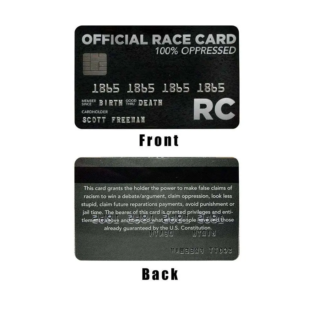 Laminated Gift Wallet Size Novelty Black White Credit Card Trumps Everything Card Official Race Card Privilege Card