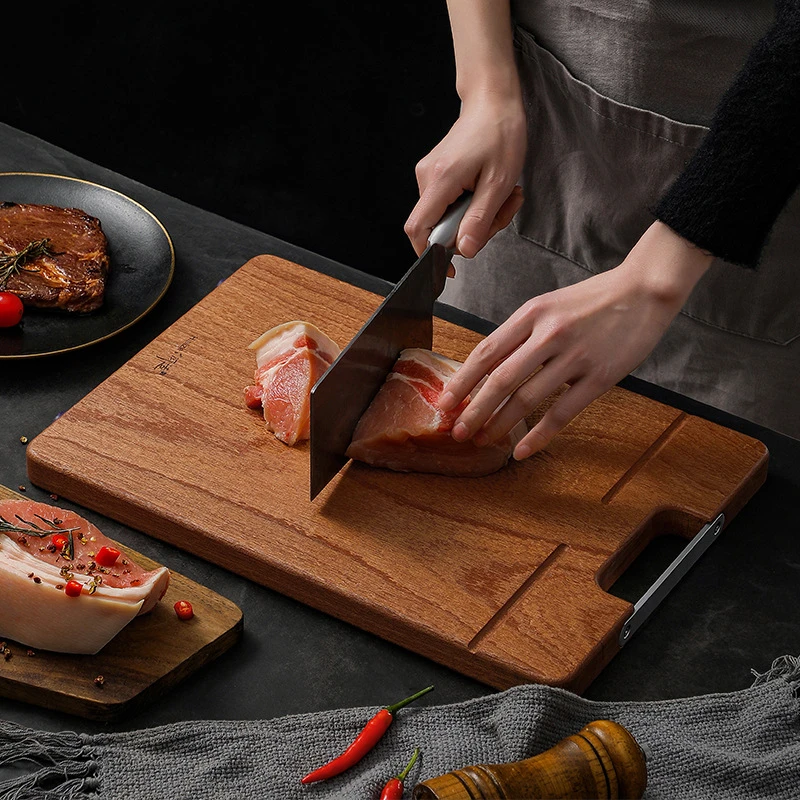 Ebony Wood Cutting Board Solid Wood Chopping Board Antibacterial Mildew Proof Kitchen Board for Fruit Vegetables Meat Food Prep