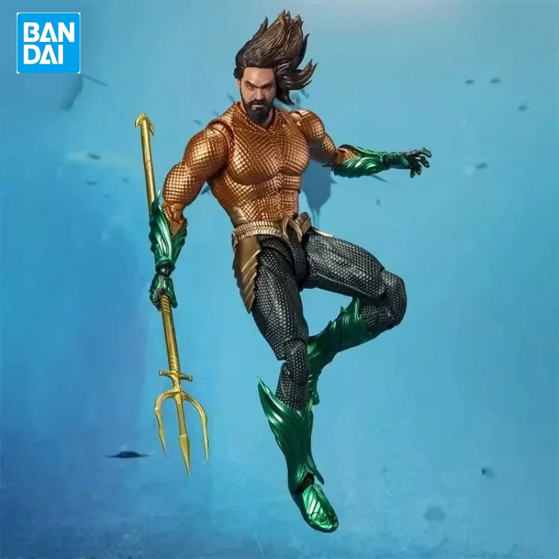 

In Stock Bandai Original S.H.Figuarts Aquaman 2 Anime Action Figure Toys Collection Model Hoilday Gifts Collectible Ornaments