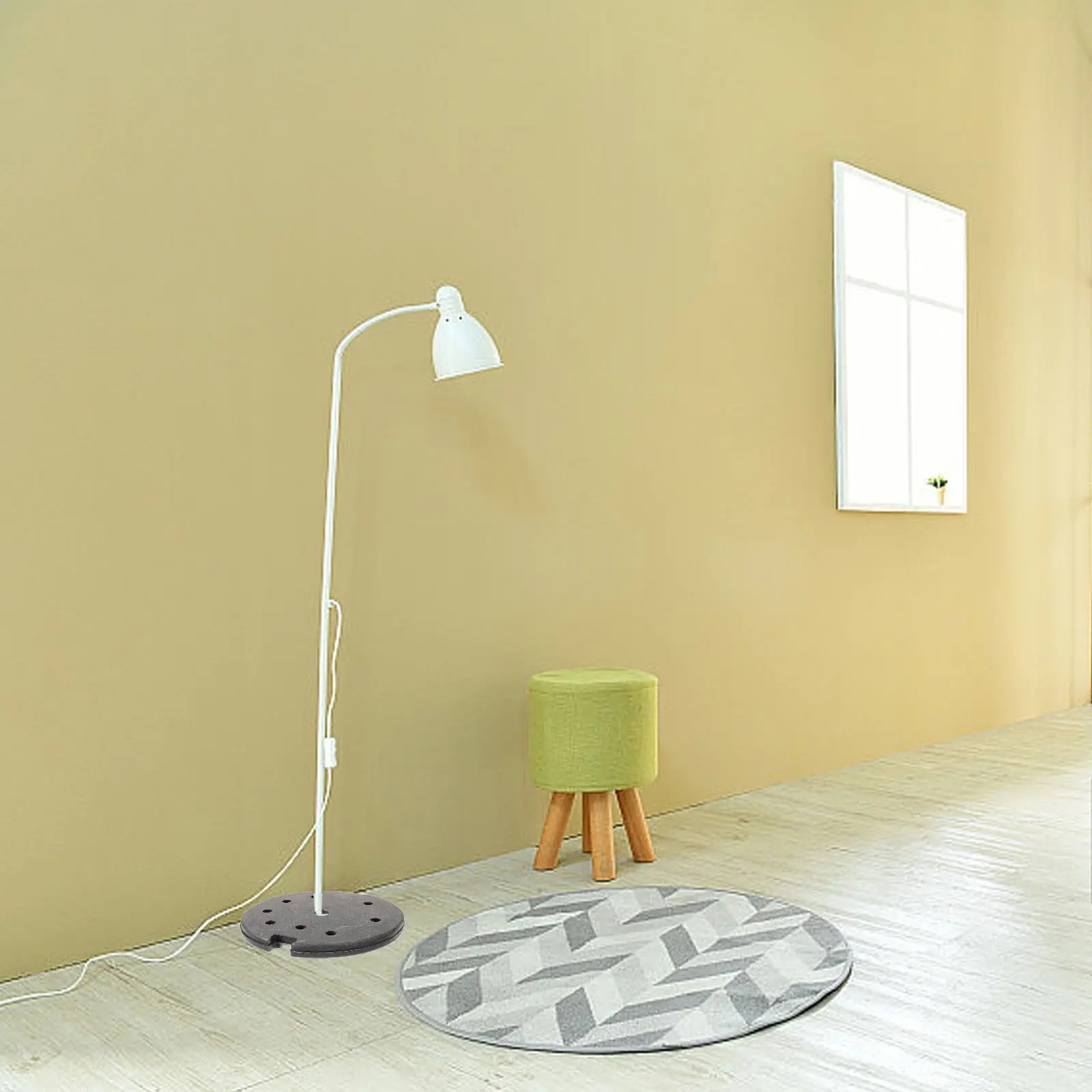 Stable Plastic Table Lamp Base Weight Round Desk Floor Light Replacement Light Base Weight for Home Office Use