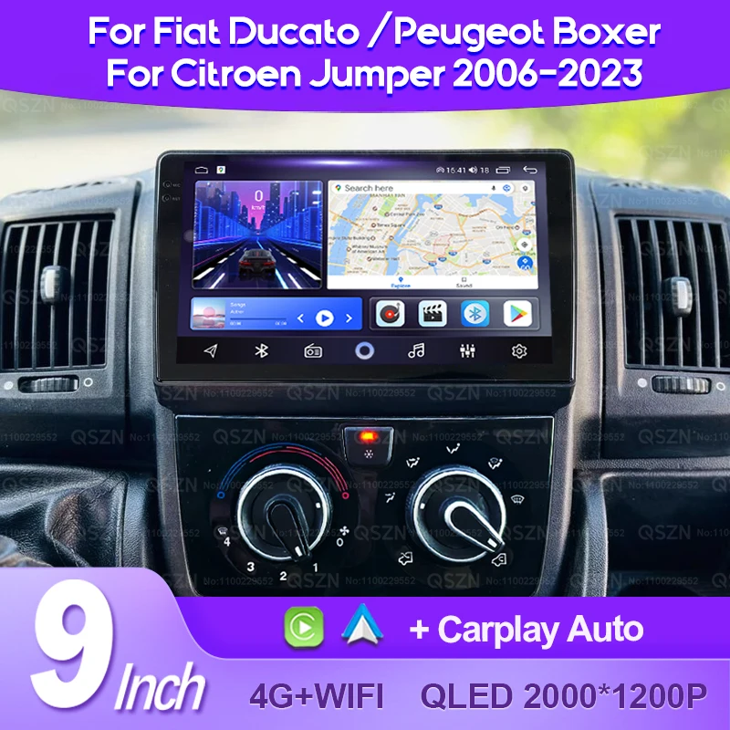 QSZN For Peugeot Boxer Fiat Ducato Citroen Jumper 2006- 2023 Car Radio Android 13 Multimedia Video Player CarPlay Auto Head Unit