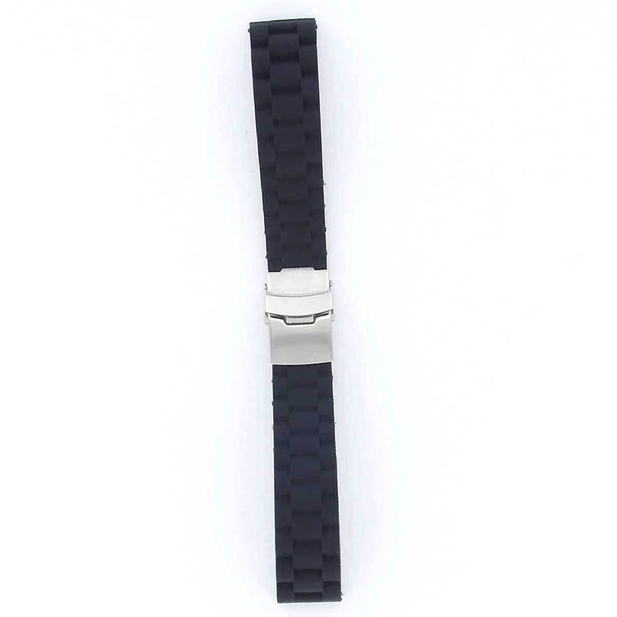 

Waterproof 20mm Silicone Watch Band Black Durable Sports Strap Stainless Steel Clasp Quick Release Diver Silicone Watch Band