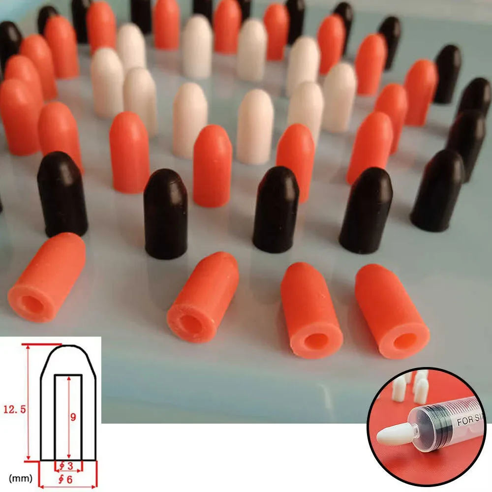 5/10/20/50/100Pcs Food Grade Silicone Rubber Storage Cap Needle Cover Syringe Sealing Test Tube End Cap 3mm Sealing Head Gasket