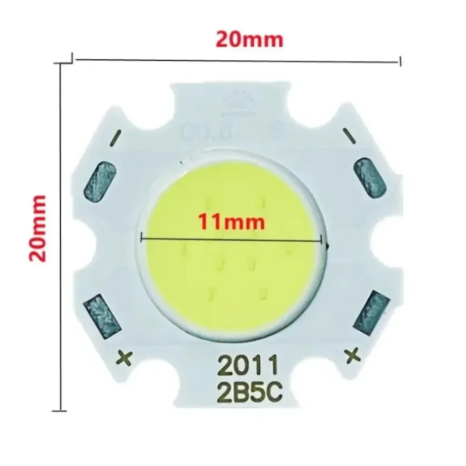 20 pcs a lot 3W 5W 7W LED COB Source Chip High Power 11mm Side Light Bulb Spotlight Down light 3000K-6500K Lamp