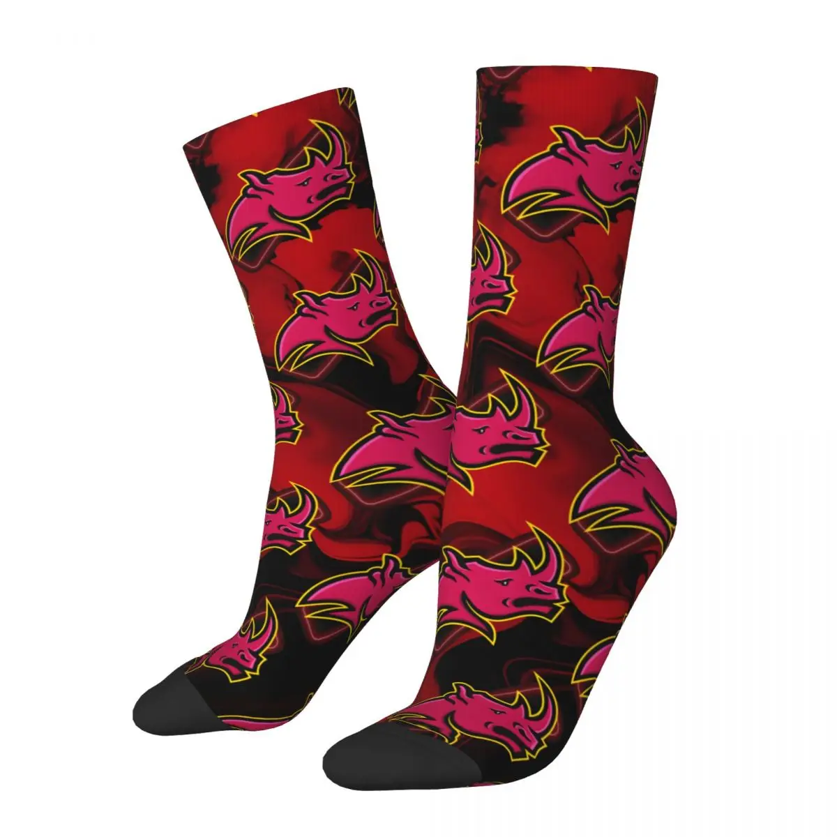 Crazy compression Cute Sock for Men Harajuku Rhino Quality Pattern Crew Sock Novelty