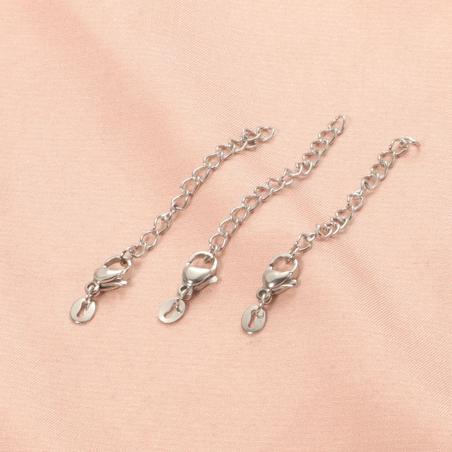 10pcs Stainless Steel 5.5cm Lobster Chain Silver Color Metal Extended Extension Chain Wholesale