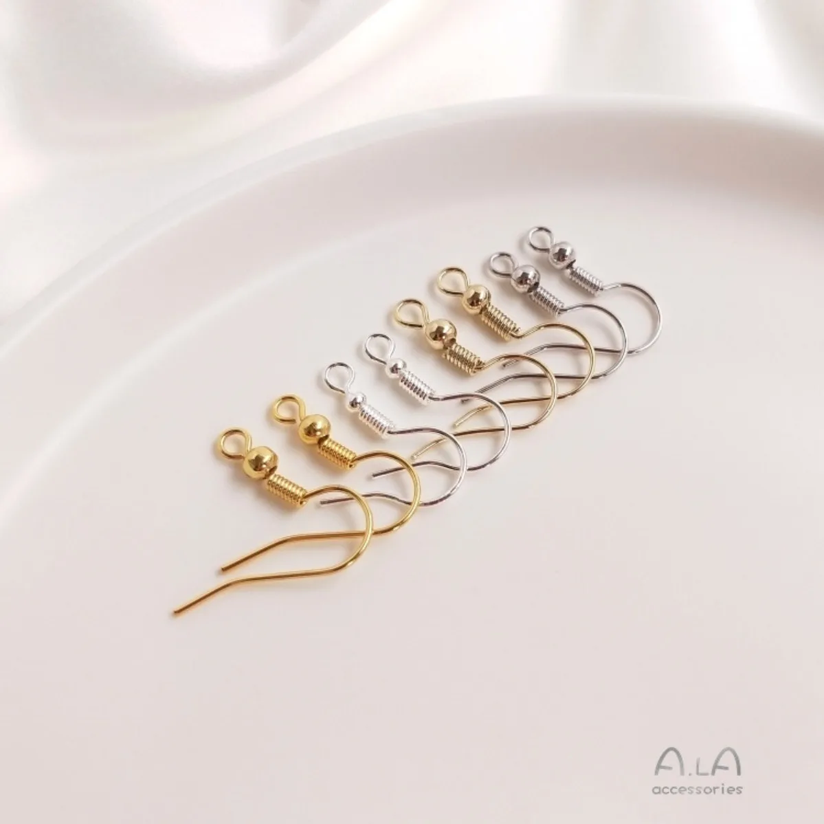 Brass Gold Plated Ear Hooks DIY Handmade Dangle Earring Jewelry Findings Available In Multiple Plating Tones