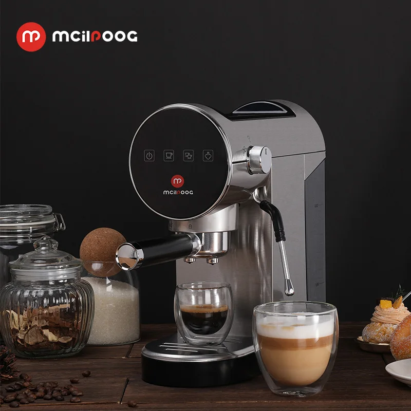 Mcilpoog WS801 19Bar Semi Automatic Espresso & Steam Wand,Espresso Machine for Cappuccino or Latte.