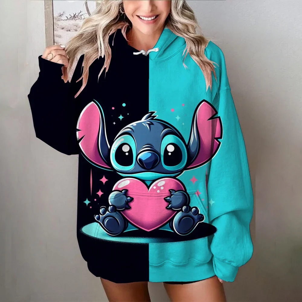 

MINISO Disney Sweater Stitch Printed Sweatshirts Cute Cartoon Clothes Hoodie Woman and Men Autumn/Winter Oversize Clothing