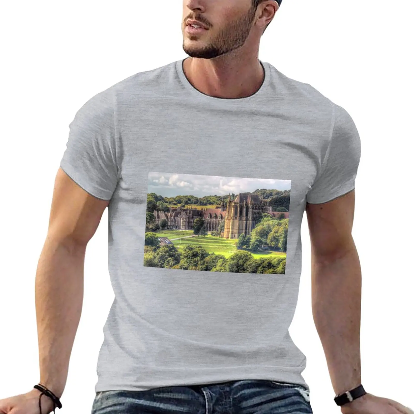 Lancing College Chapel -Shoreham West Sussex - HDR T-Shirt graphics summer top mens t shirts