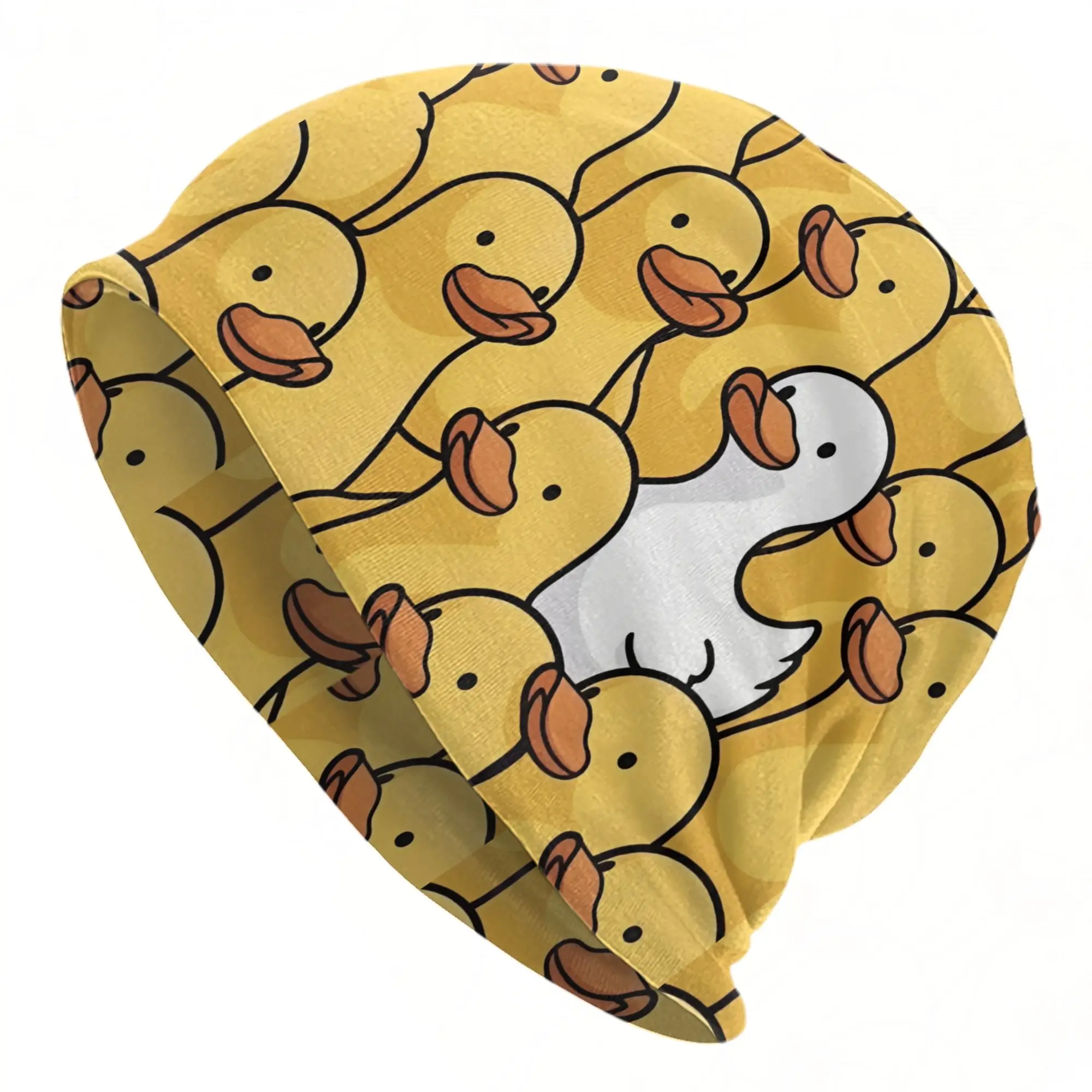 cartoon yellow duck Beanie Cap for Men Women Streetwear  Cooling Skull Cap Sweat Wicking for Gym Workout