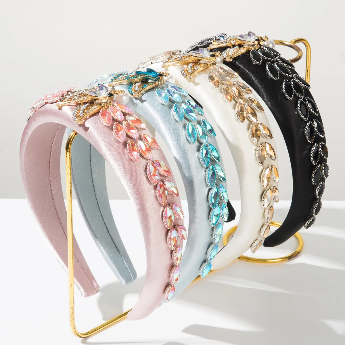 

Korean Fashion Versatile Solid Color Flash Diamond Butterfly Headband Women's Trend Temperament Hair Accessories