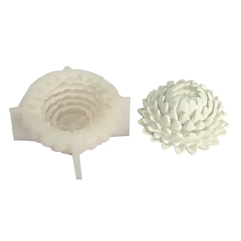 2024 New 3D Lotus candle silicone mold Blooms Lotus flower Aromatherapy Gypsum mould Resin mold cake molds DIY Desk Decor