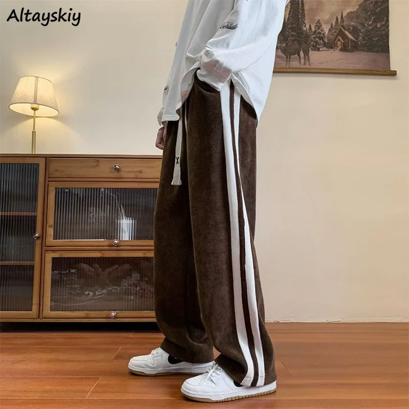 

Chic Ulzzang Sporty Pants Women Unisex Streetwear Boyfriend Preppy Style All-match Baggy Drawstring Mopping Fashion Young Girls