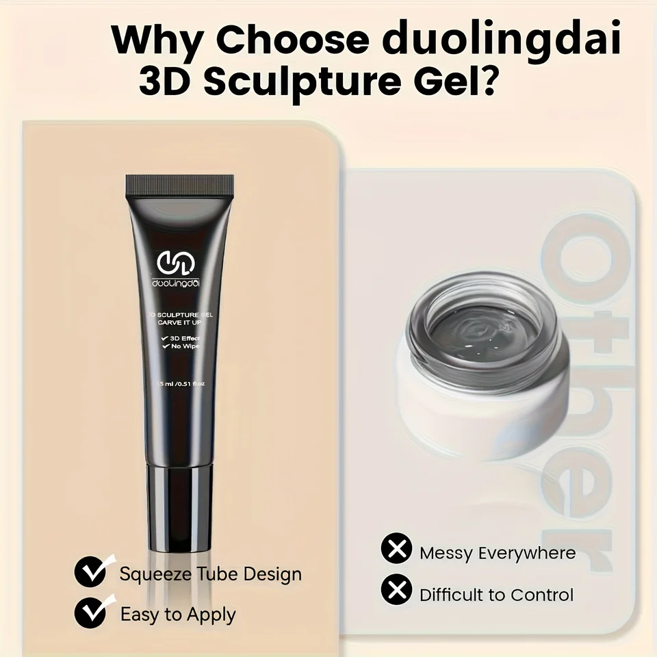 Gel 3D para modelado de uñas, ideal para diseños de otoño e invierno, pintura, moldeado y esculpido DIY 4