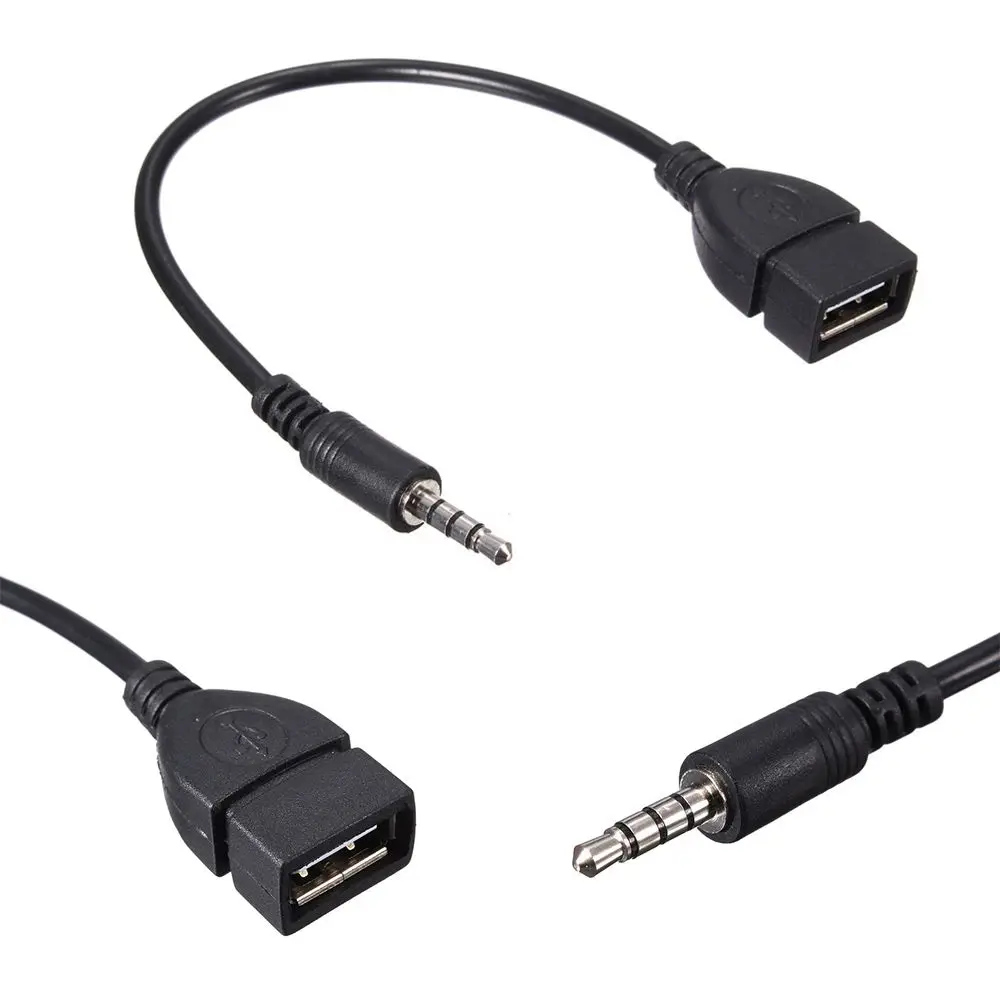 20cm muzyka Aux przewód z wtyczką 3.5mm męska wtyczka typ 3.5mm do USB 2.0 auto adaptery AUX rozszerzenie do samochodu MP3