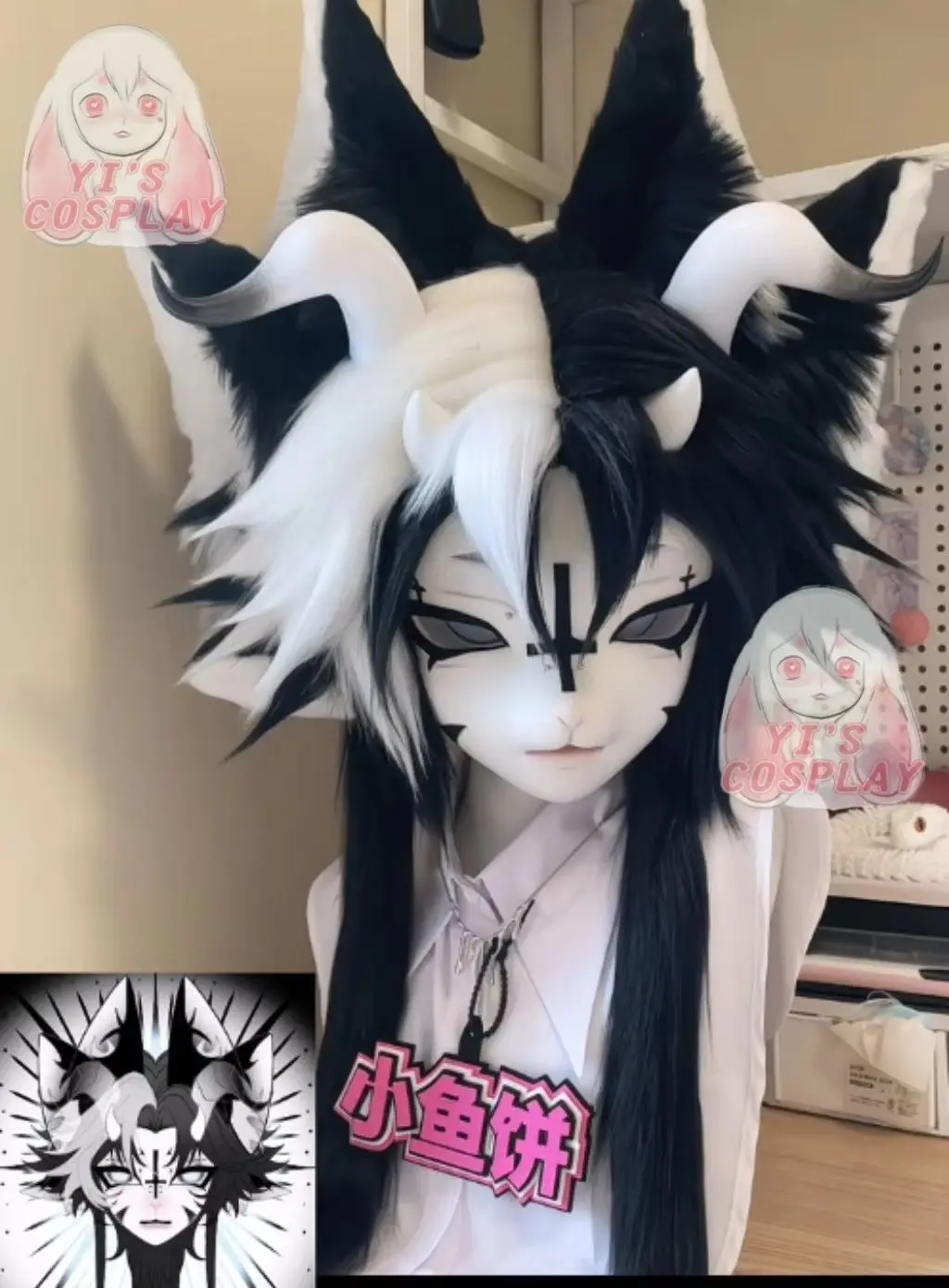 

Yis cosplay Custom Furry head Kigurumi Head Cosplay Kemono Fursuit Handmade Headsets Beast Customized Fursuit Kemono Head