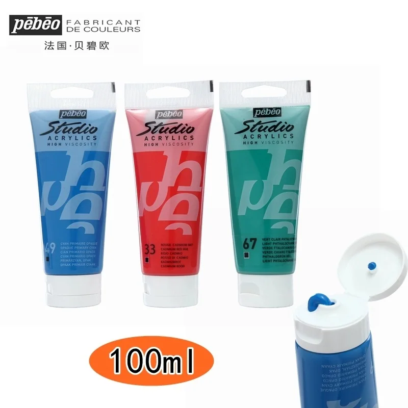

PEBEO Studio Acrylic Paint 100ml Painting Colour For Leather Fabric Clothing Nail Glass Waterproof Drawing Customized Sneakers