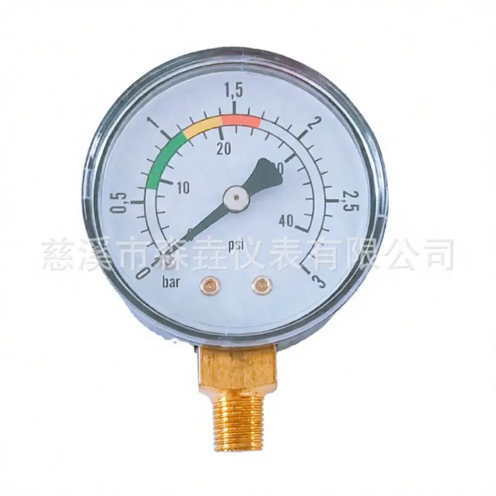Precision Pressure Gauge Y50 Radial 0 3 Bar Psi 1 4 Bspt Connector Plastic Casing Mechanical Measuring Tool For Maintenance