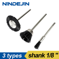 3/10pcs Polishing Wheel Nylon Brush 1/8\