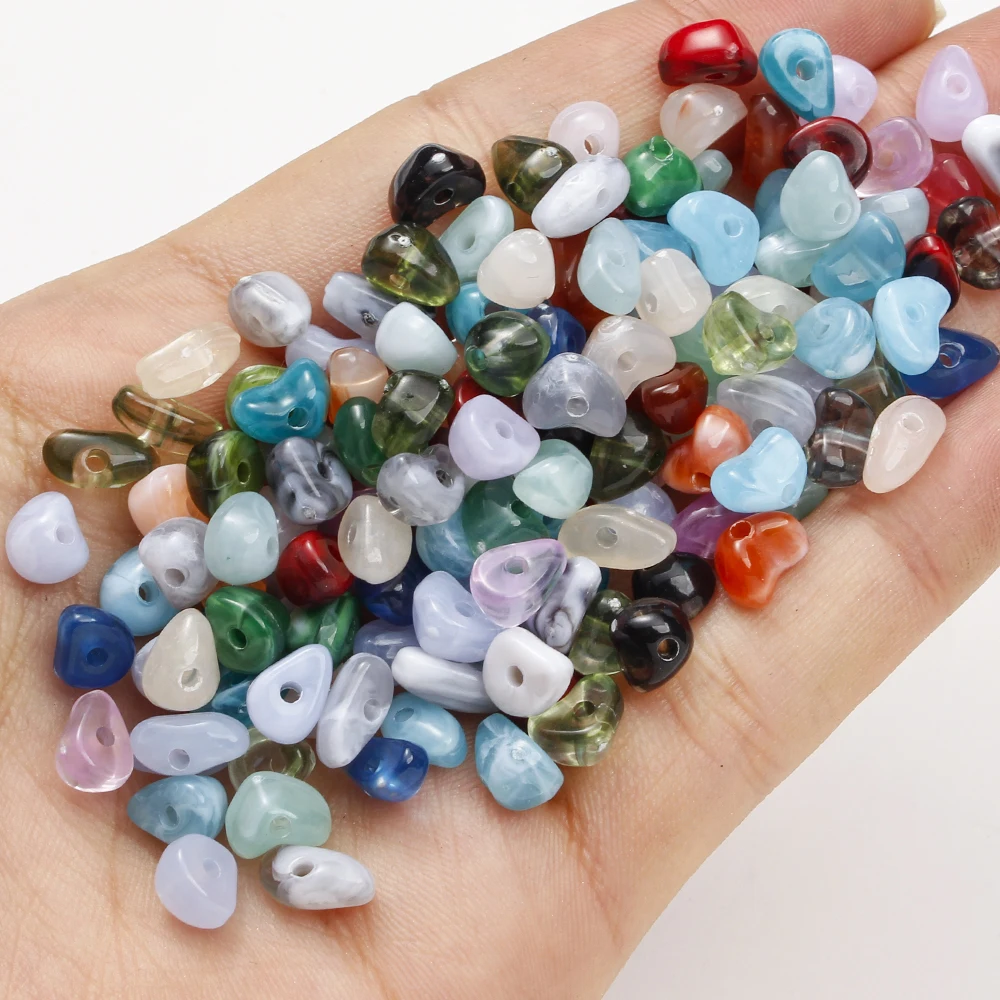 180 Stück gemischte unregelmäßige Acrylperlen 4-9mm bunte Kunststoff-Abstandsperlen für DIY-Schmuckherstellung, Armbänder, Bastelzubehör – Detail 4