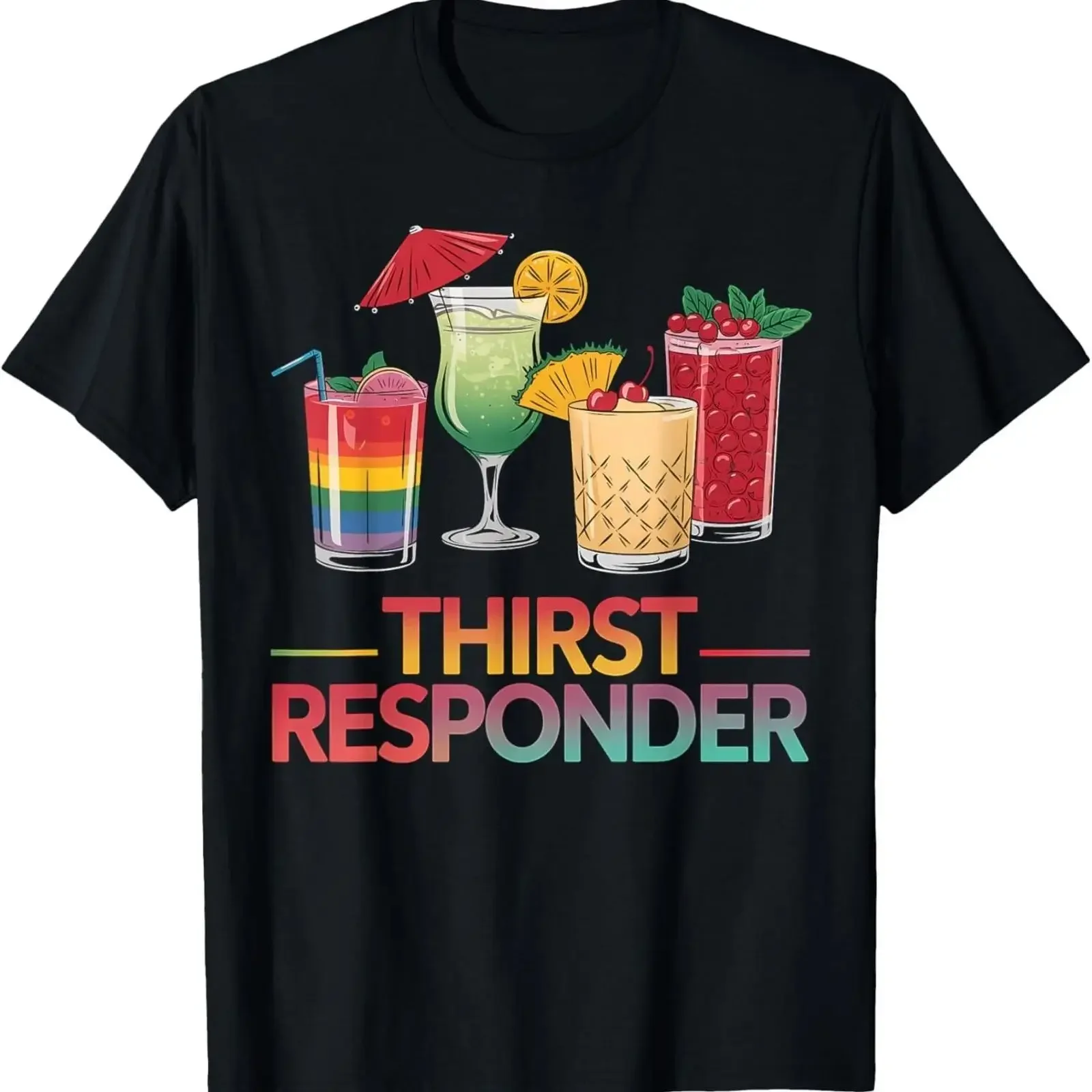 Thirst Response Responder Funny Bartender T Shirt vintage Washed Unisex Comfortable Top For Everyday Wear Stylish fashion