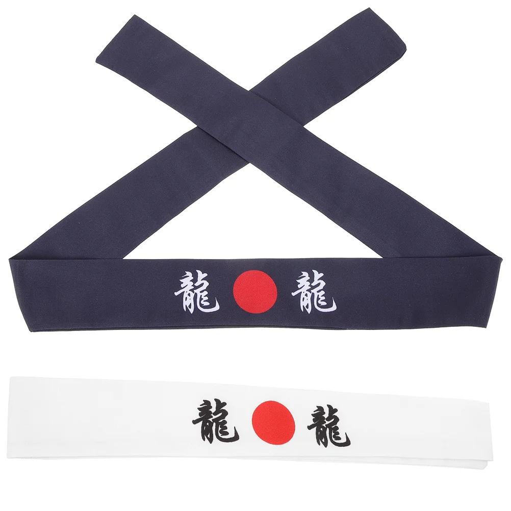 2 Pcs Bushido Japanese Headband Hair Bandanas Portable Ninja for Students Sports