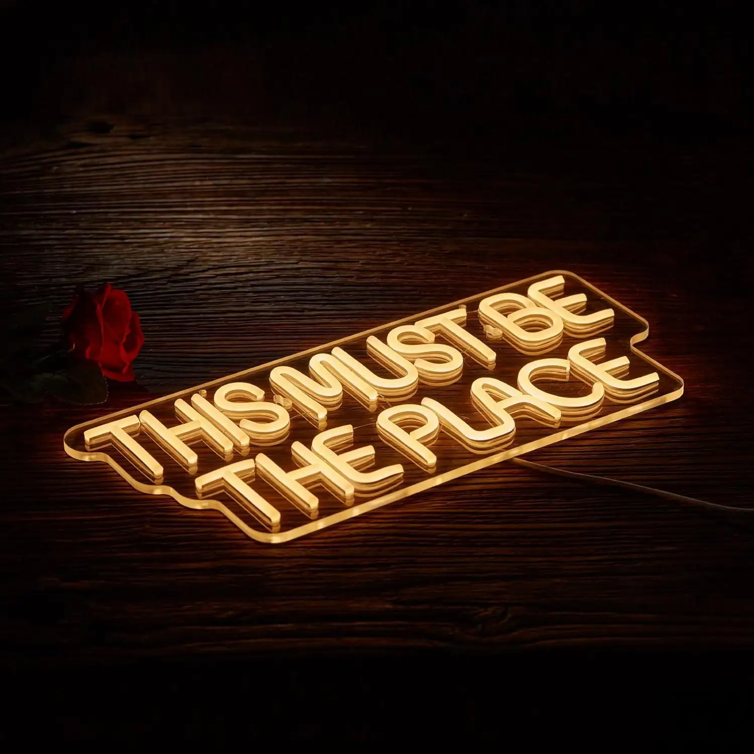 This Must Be The Place Neon Sign USB Dimmable LED Light for Bedroom Bar Pub Cafe Home Party Wall Decor Art Night Light Gifts - view 2