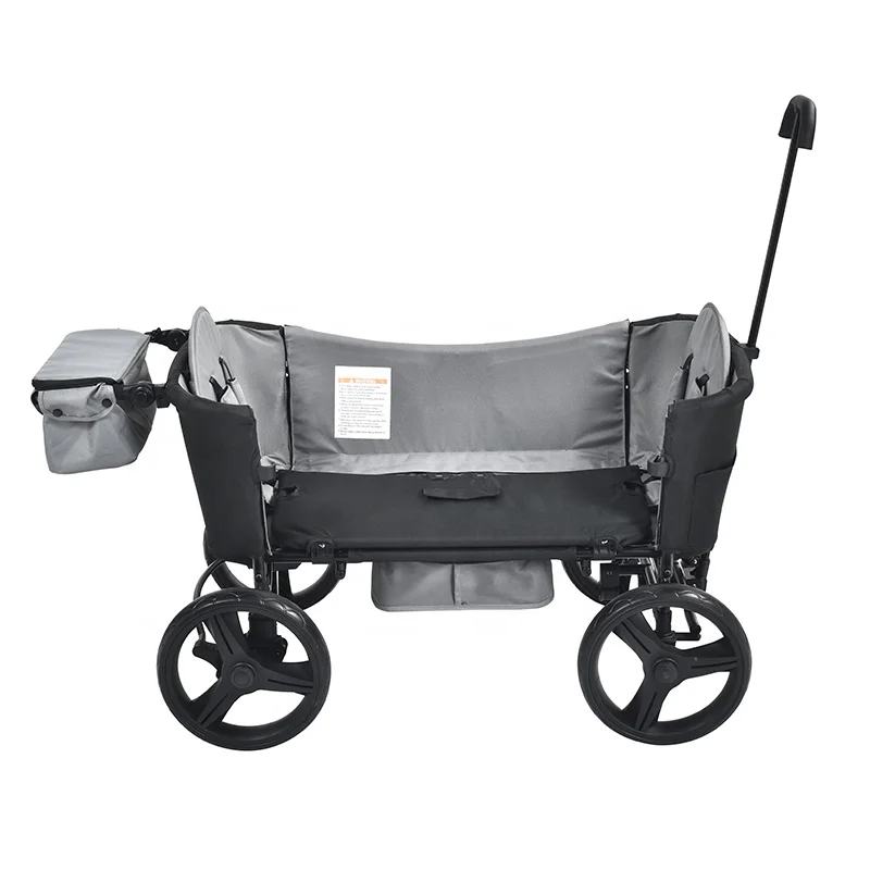 fashion new design  2 seats baby stroller wagon folding beach wagon travel system with EN certificate linkage front big wheels