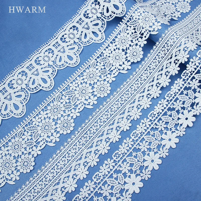 10yard Lace Sewing Fabric Ribbon Patch Table Runner Skirt Women Dress Accessories DIY Curtain Embroidery Water-Soluble Milk Silk