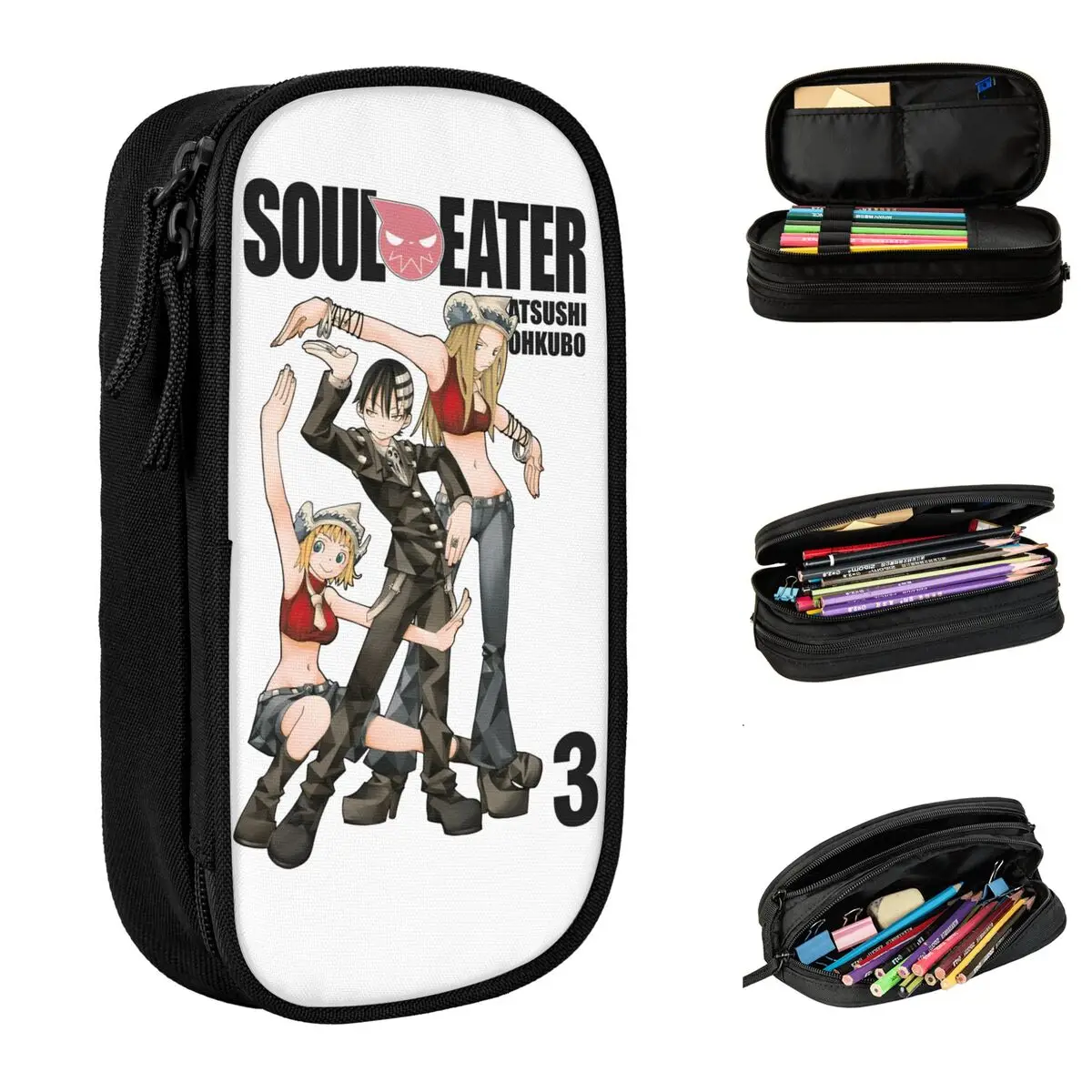

Soul Eater Comics Anime Accessories Pencil Case Large-capacity School Accessories Pencilcase Gift