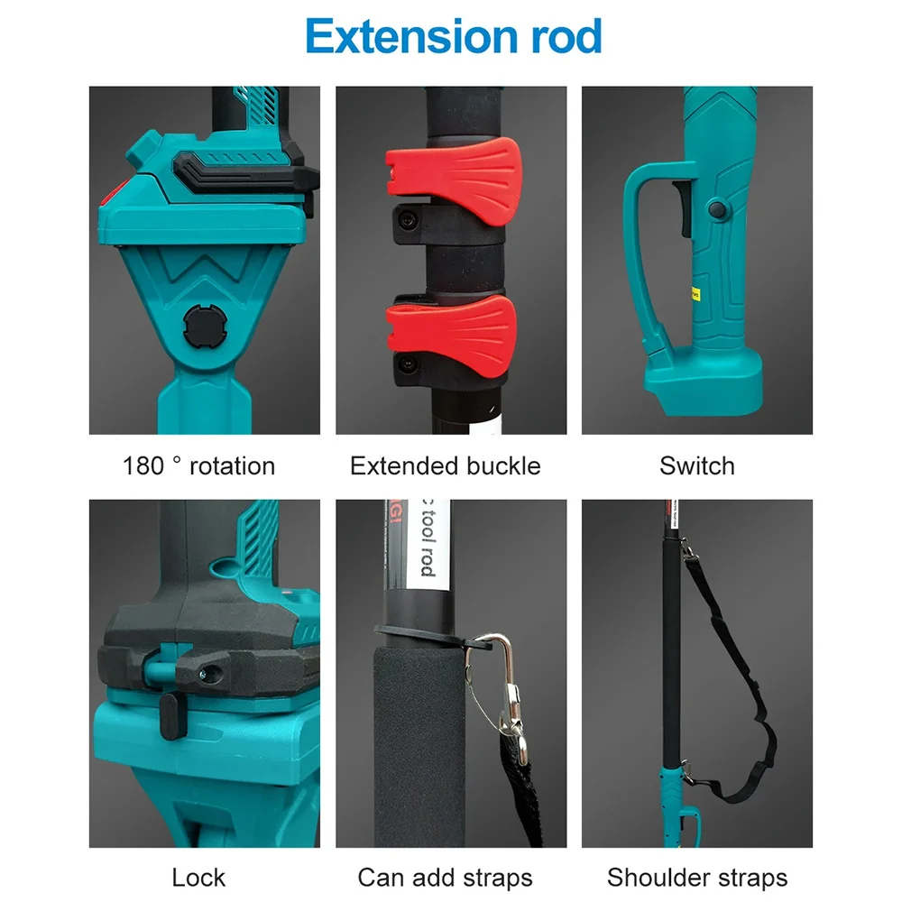 Imagem -04 - Tesoura Elétrica sem Escova sem Fio Pruner com 2.8m Telescópica Extensão Pólo Árvore de Corte Bonsai para Makita 18v 35 mm